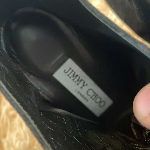 JIMMY CHOO | Mavy Velvet 85mm Bootie | Lace up Peep Toe Stilettos | Black | 36.5 - Picture 5 of 9